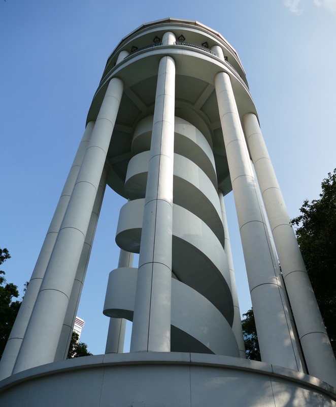 The double-barreled corkscrew stairs of the observation tower
