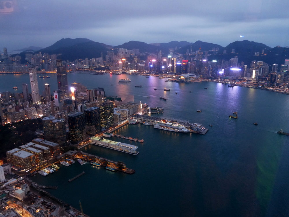 Hong Kong - peninsula and island - at night