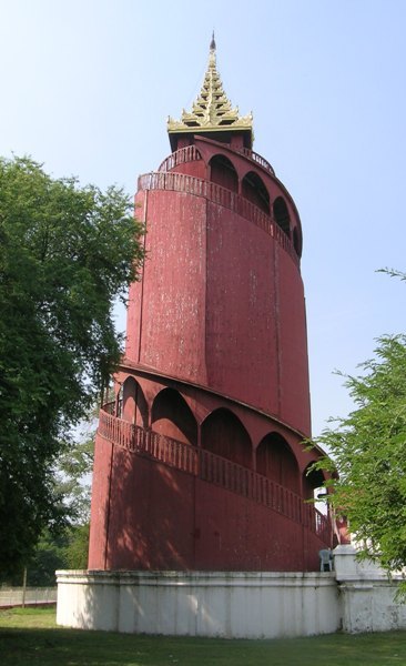 round watchtower with exterior spiral staircase